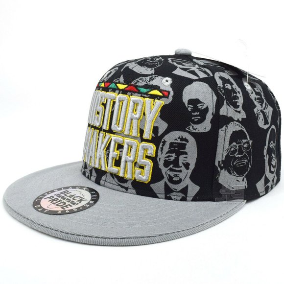 Gray Black History Makers Snapback Hat Cap - Picture 2 of 8